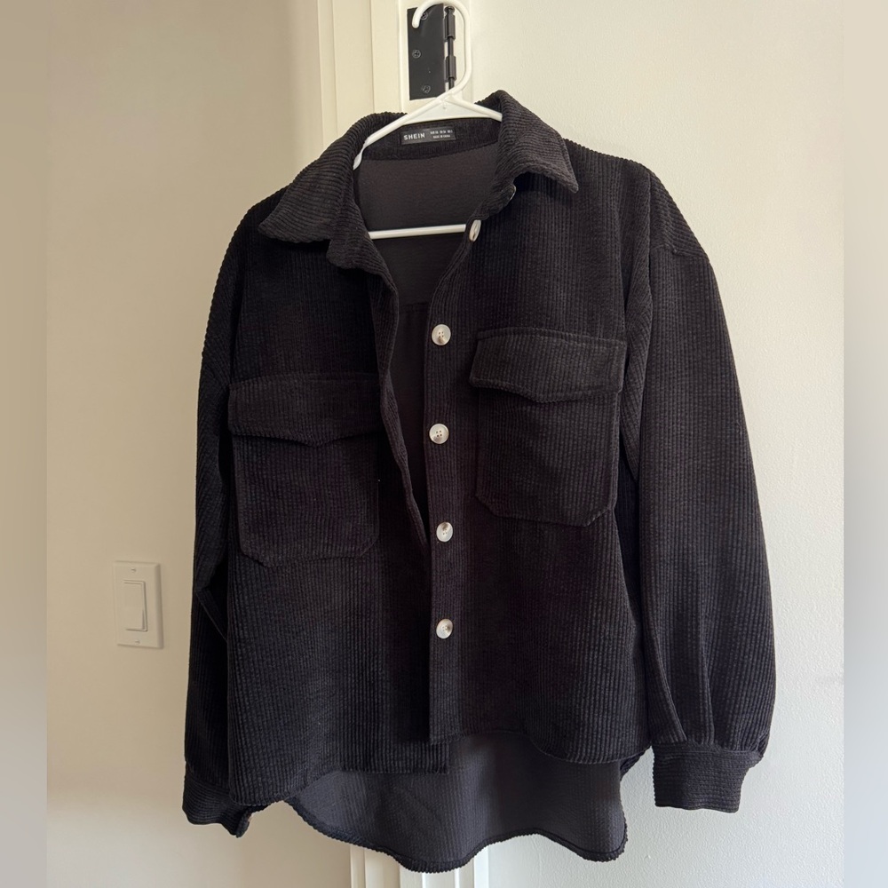 SHEIN Dark Corduroy Shacket